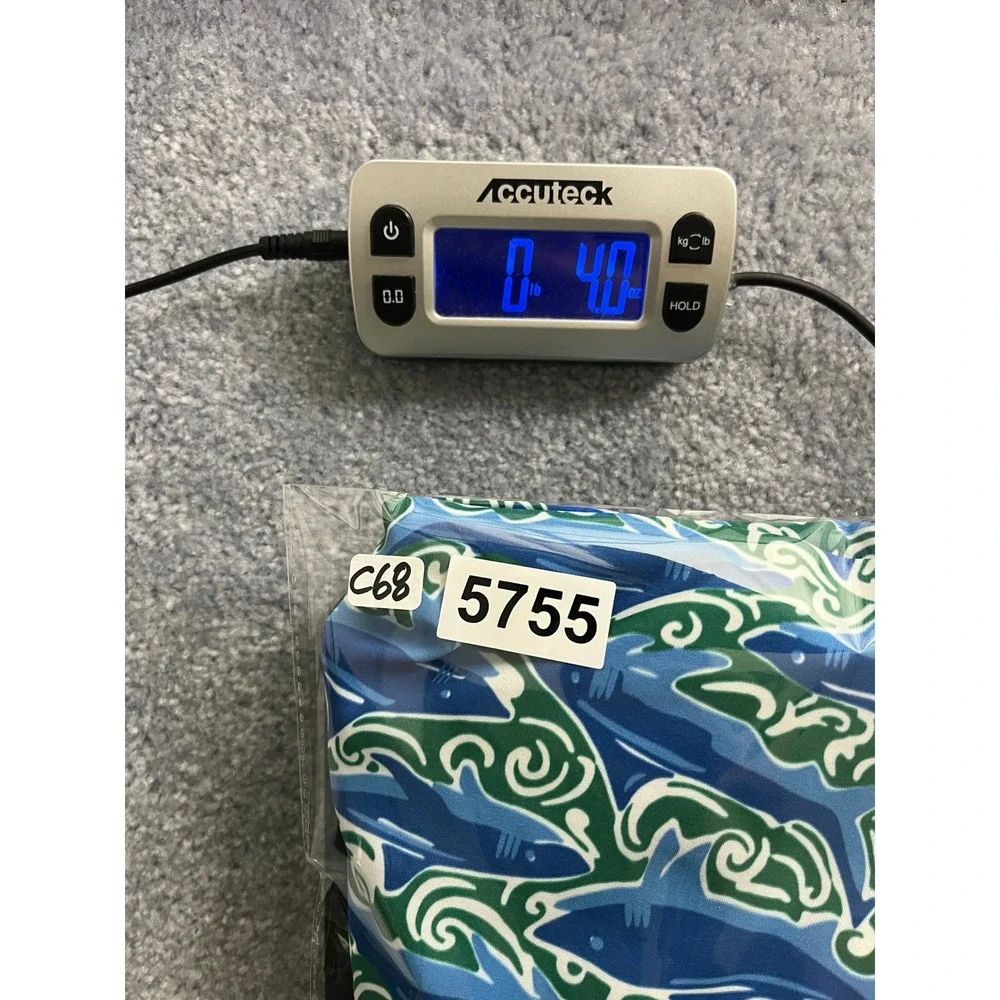Three Islands 32 Shark Print Board Shorts Blue Green Swim Trunks Preppy Coastal